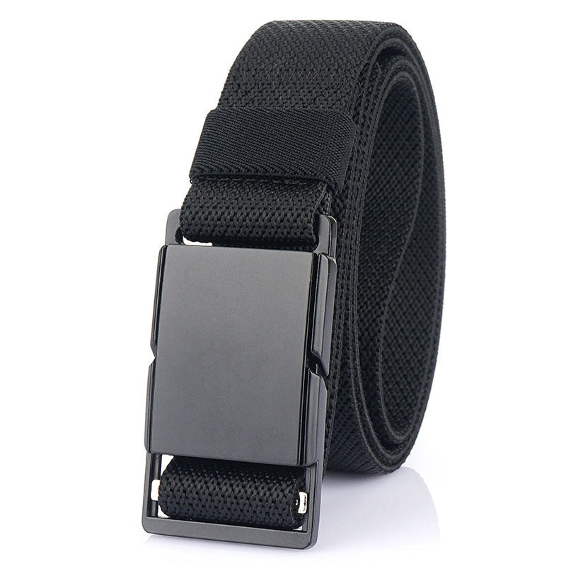 Men’s Casual Belt with Metal Magnetic Buckle – All-Matching Polyester Fiber Jeans Belt