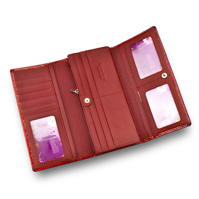 Women’s Patent Leather Coin Purse – European & American Fashion Genuine Cowhide Wallet