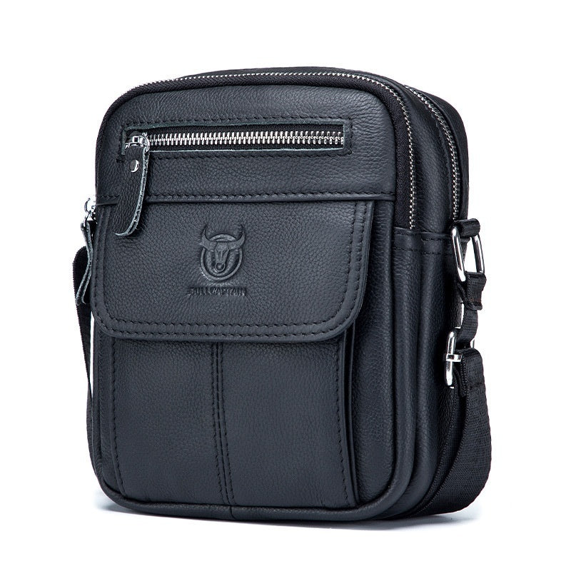 Men’s Mini Leather Crossbody Shoulder Bag – Genuine Cowhide Small Cash & Travel Purse