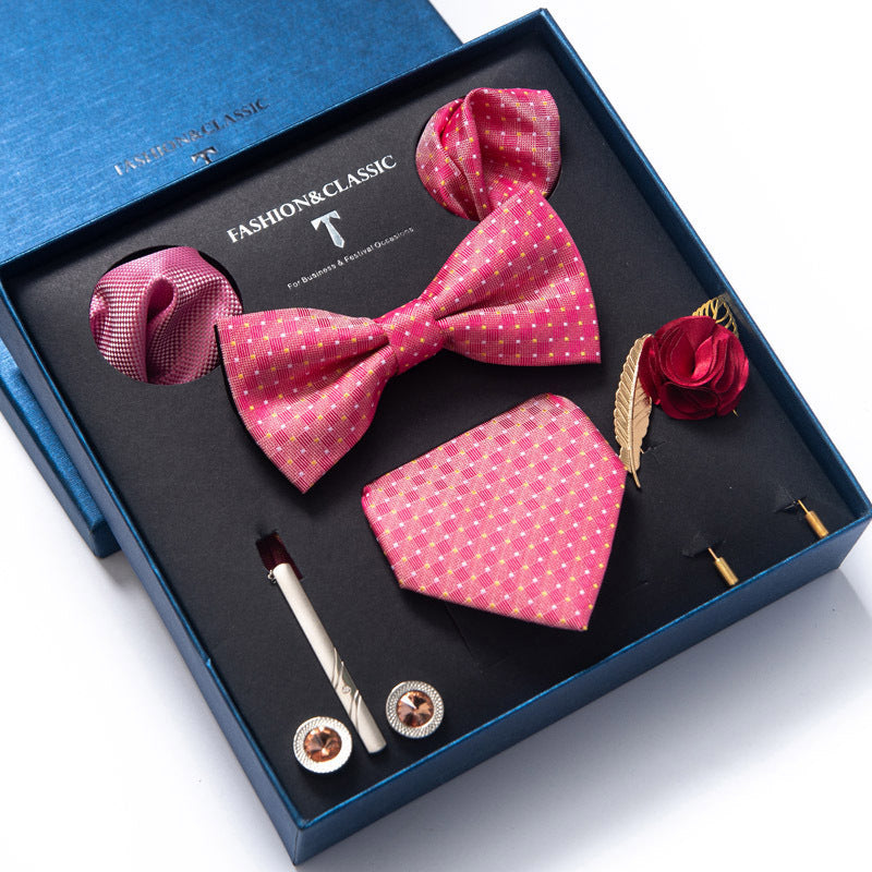 Men’s 8-Piece Bow Tie Set – Formal Jacquard Neckwear for Business, Party & Wedding