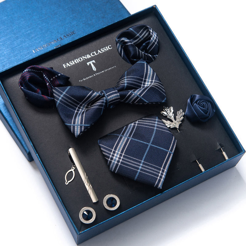 Men’s 8-Piece Bow Tie Set – Formal Jacquard Neckwear for Business, Party & Wedding