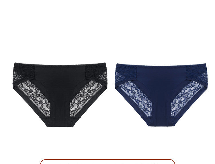 One-Piece Ice Silk & Lace Low-Waist Women’s Underwear – Sexy, Breathable & Comfortable Panties