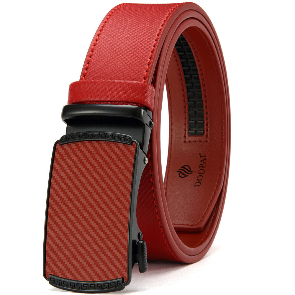 Men’s Genuine Leather Belt – Automatic Alloy Buckle Business & Casual