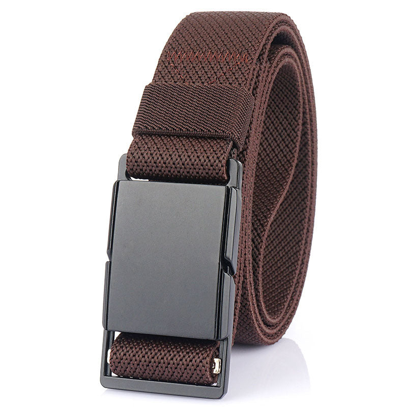 Men’s Casual Belt with Metal Magnetic Buckle – All-Matching Polyester Fiber Jeans Belt