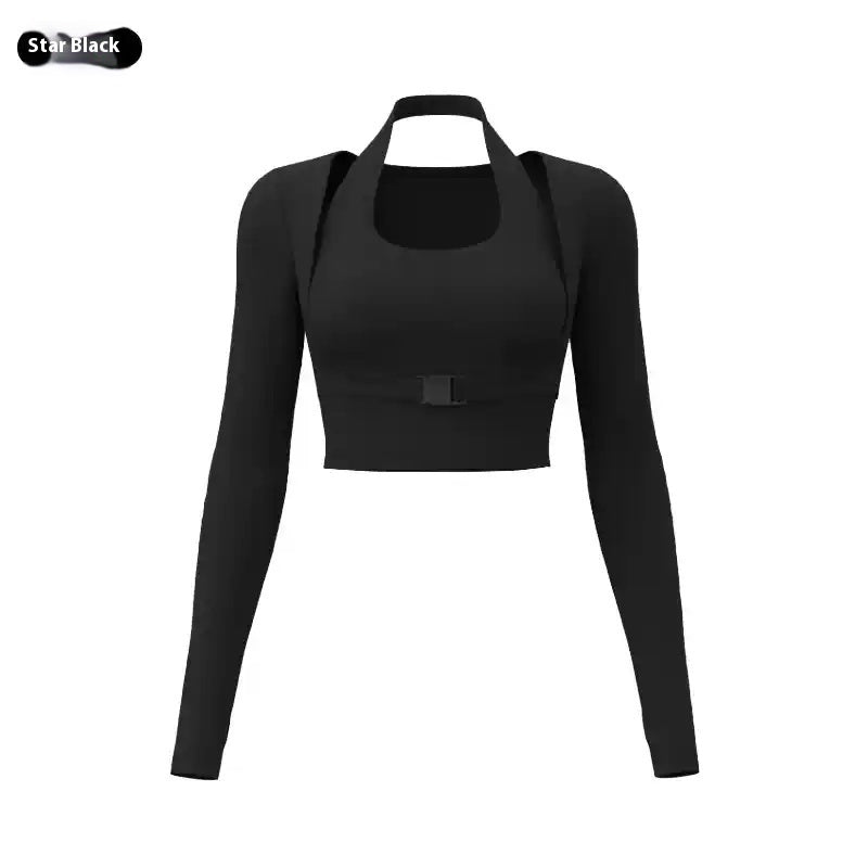 Halter Wear-Free Yoga Bra Top – Women’s Slim Fit Workout & Exercise Crop