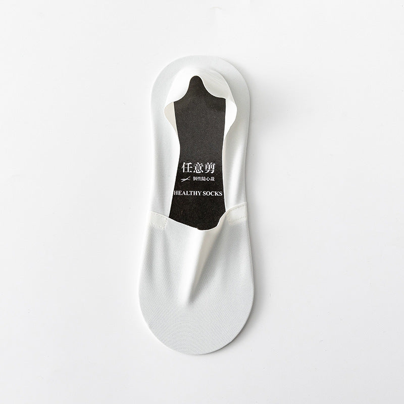 Men’s Invisible Low Cut Socks – Seamless Ice Silk Cotton Non-Slip Breathable