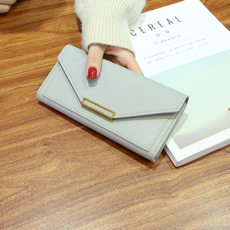 Multi-Functional Retro Buckle Thin Coin Purse – Korean Style Long Wallet for Women