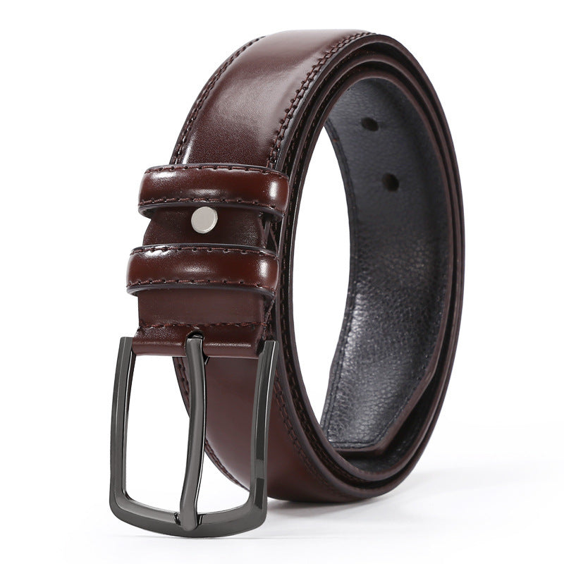 Men’s Business Belt with Alloy Pin Buckle – European & American Fashion Style