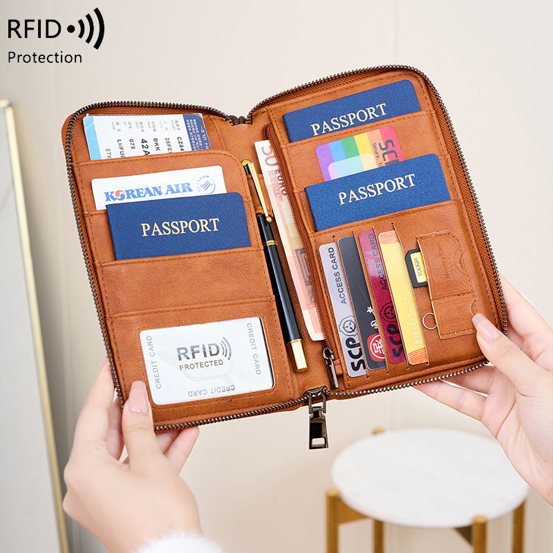 Fashion Versatile Passport Wallet – Waterproof Anti-theft Travel Document Holder