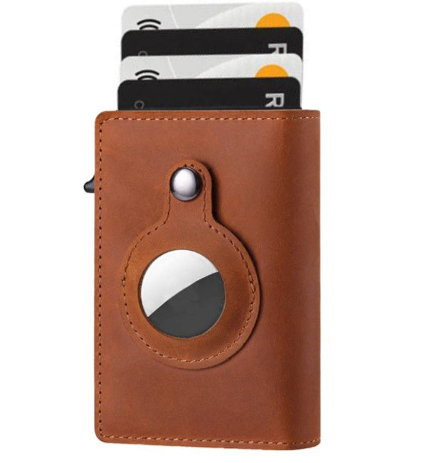 AirTag Wallet for Men – Anti-Theft RFID Slim Leather Card Holder with Money Clip & Apple AirTag Pocket