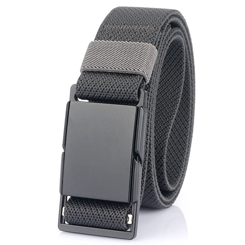 Men’s Casual Belt with Metal Magnetic Buckle – All-Matching Polyester Fiber Jeans Belt