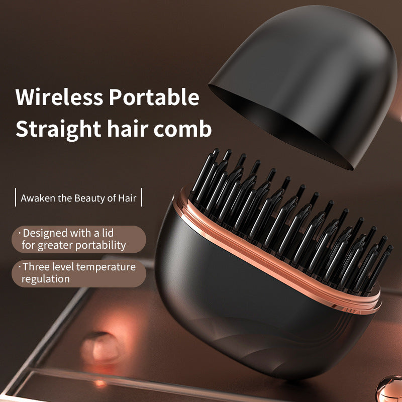 Lazy Wireless Hair Straightener & Curler Comb – Dual-Purpose Portable Styling Tool