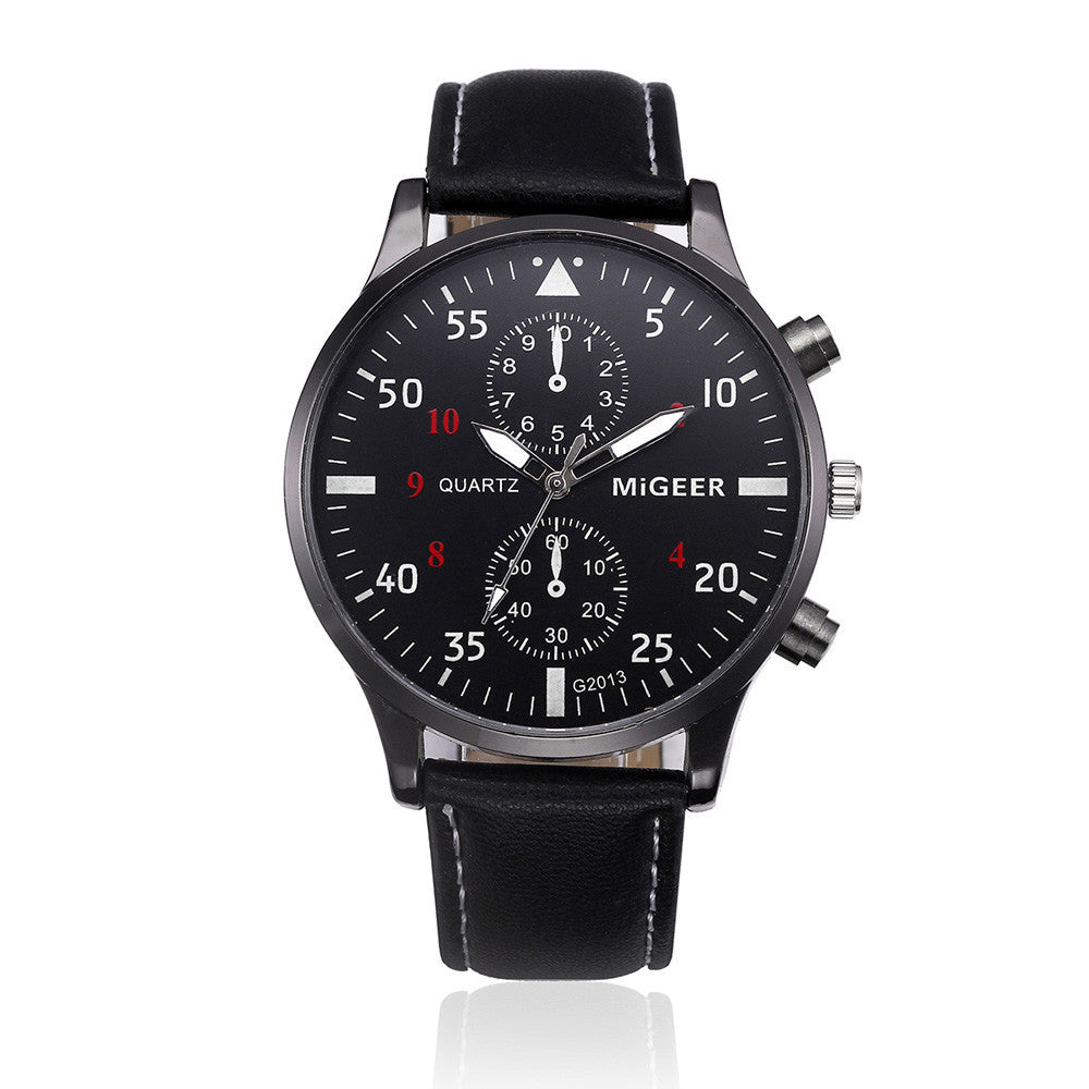 Retro Design Leather Band Men’s Quartz Watch – Top Brand Analog Sports Wristwatch