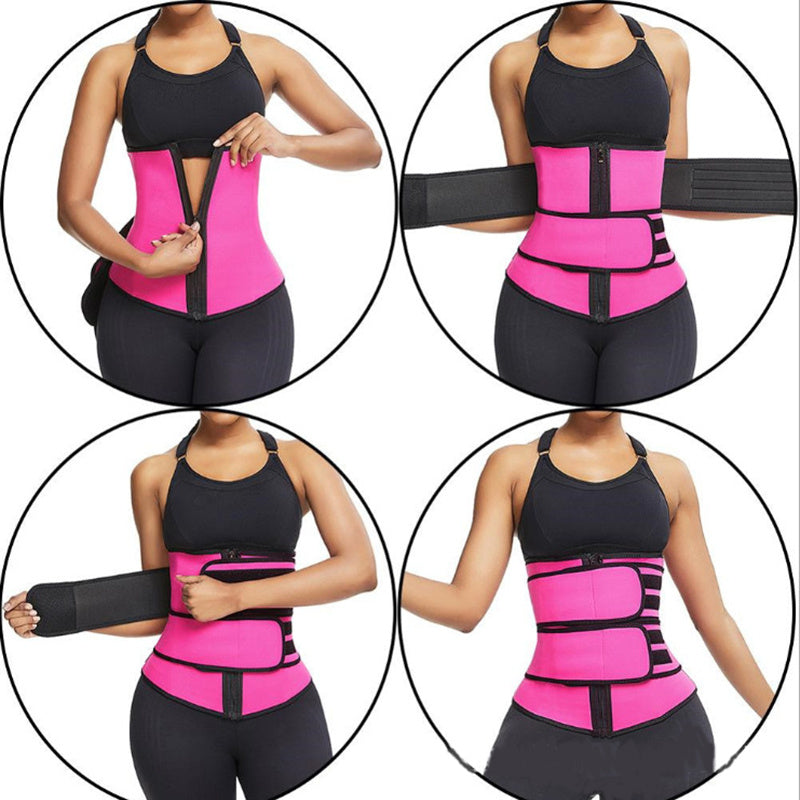 Tummy Sweat Shapewear Bodysuit for Women – Waist Trainer Slimming Corset with 2-3 Belts