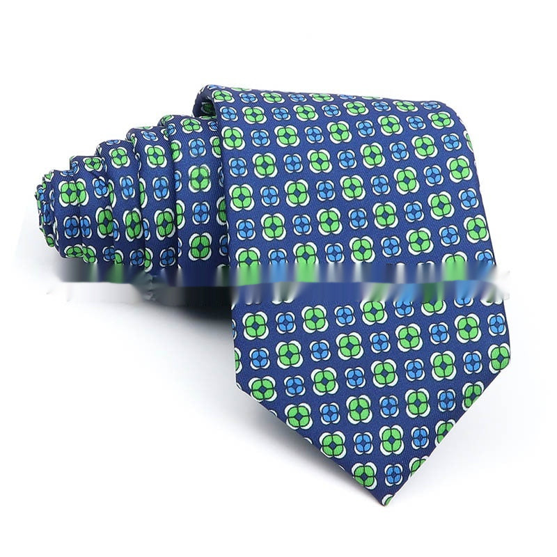 Business Polyester Men’s Printed Tie – Formal Workplace Necktie for Office & Events