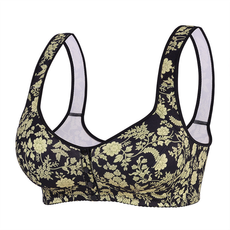 Plus Size Bra A–G Cup 36–52 – Breathable Printed Support Bra for Women