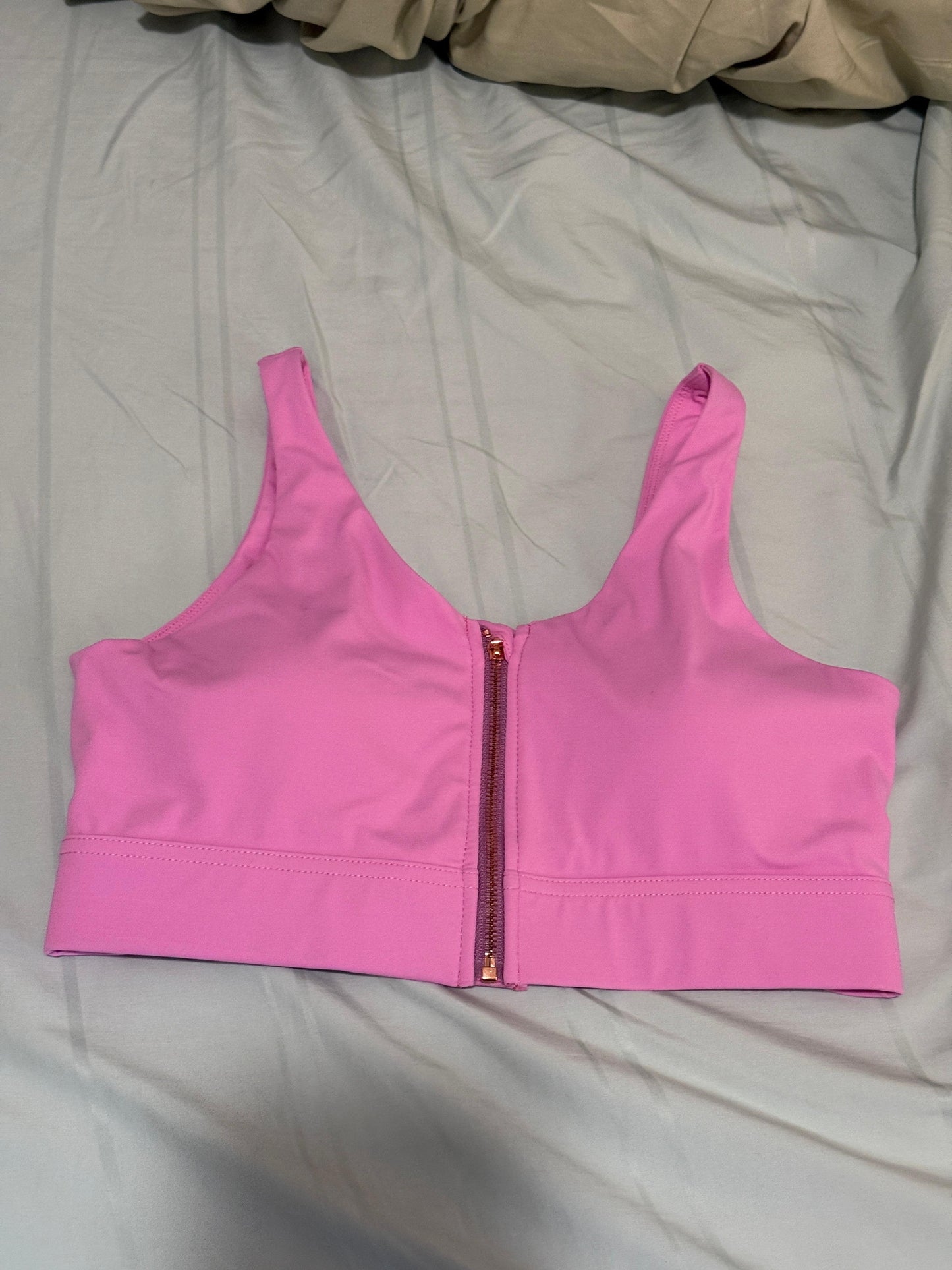 Cloud Activewear Sports Bra – Blue & Pink Nylon Spandex Fitness Top