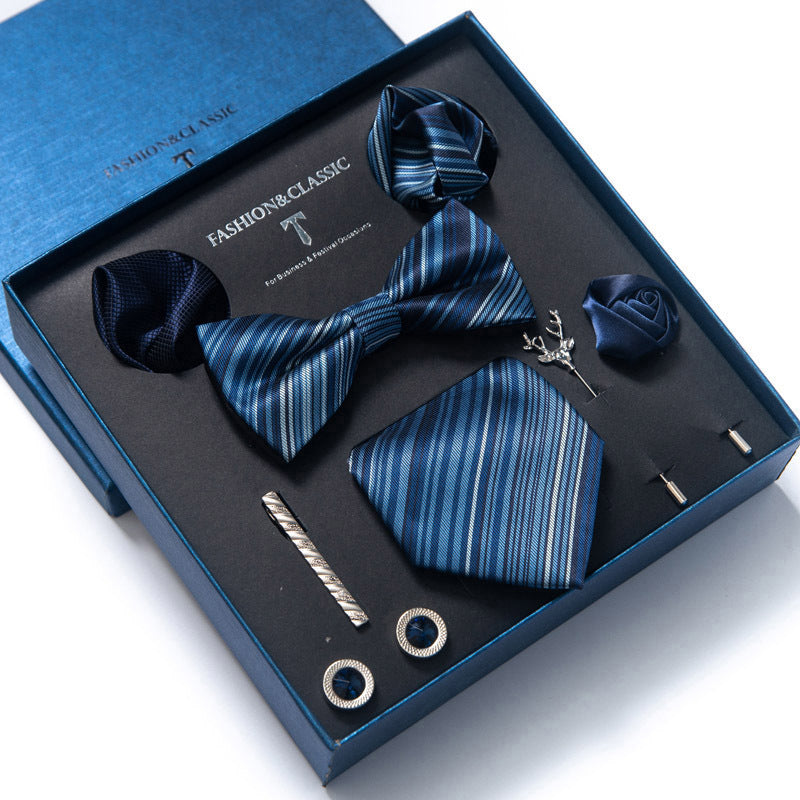 Men’s 8-Piece Bow Tie Set – Formal Jacquard Neckwear for Business, Party & Wedding