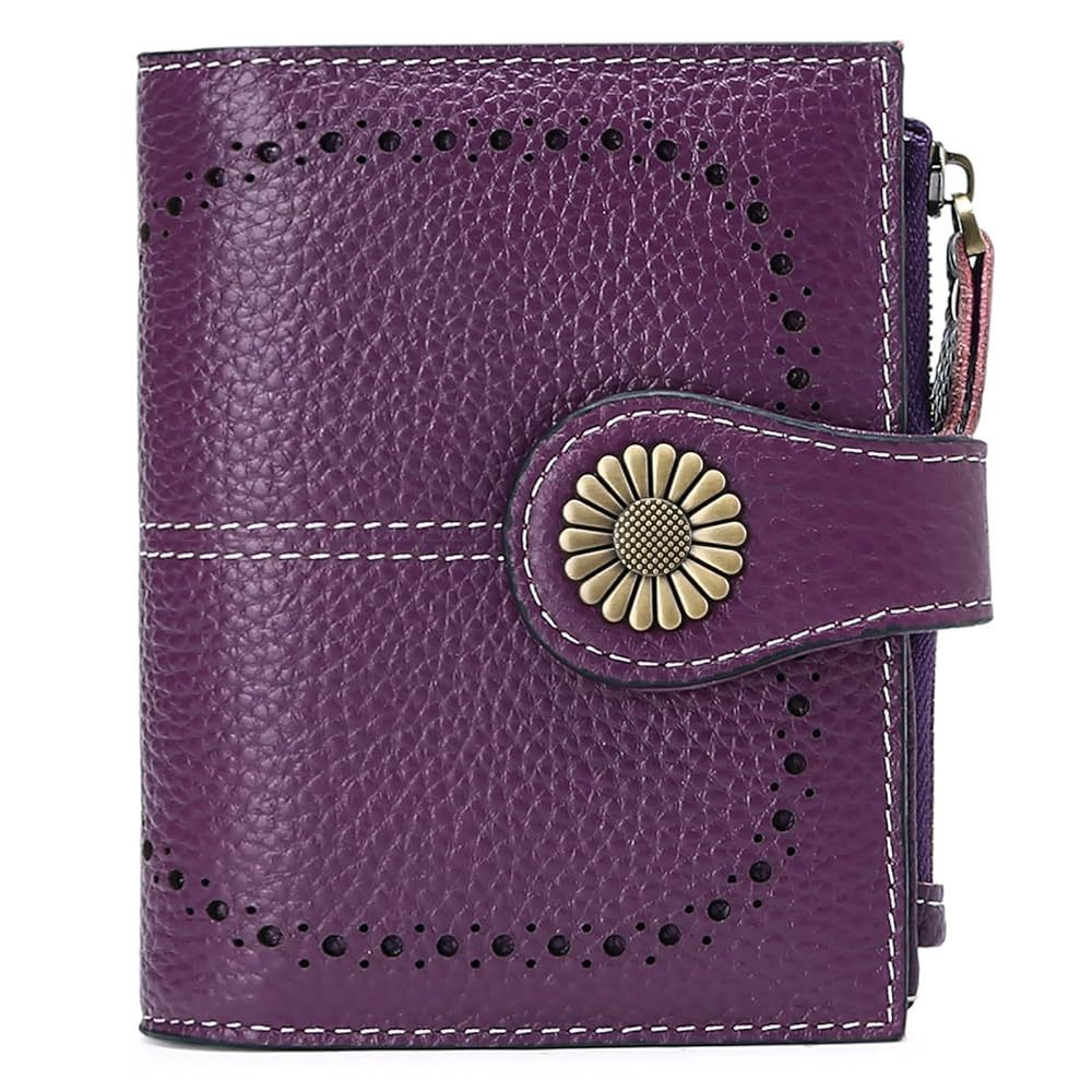 Fashion Women’s Short Coin Purse – Genuine Oil Wax Leather Retro Wallet