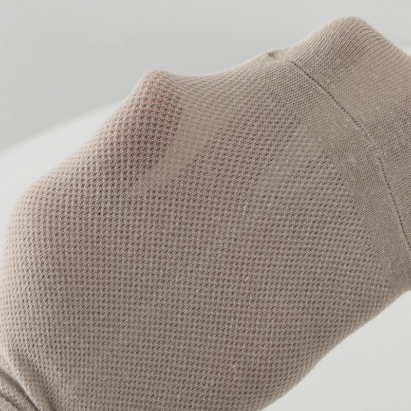 Solid Color Breathable Low-Cut Boat Socks – Sweat Absorbing Polyester Socks for Men