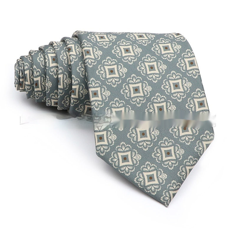 Business Polyester Men’s Printed Tie – Formal Workplace Necktie for Office & Events
