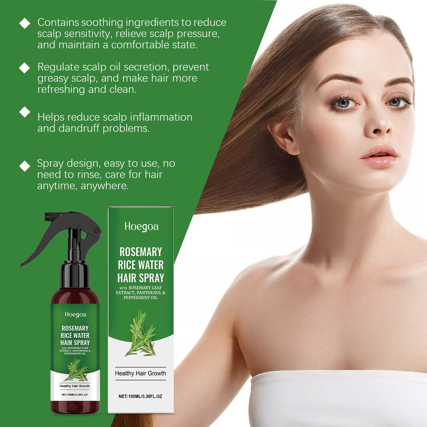 Rosemary Hair Care Spray – 100ml Hydrating & Nourishing Mist for Dry, Frizzy Hair