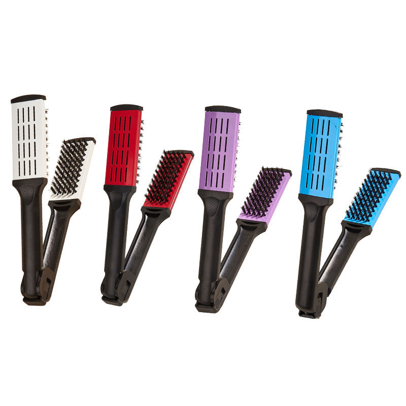 Pull Straight Hair Clip Plate | V-Shape Comb Mane Straightener & Curler