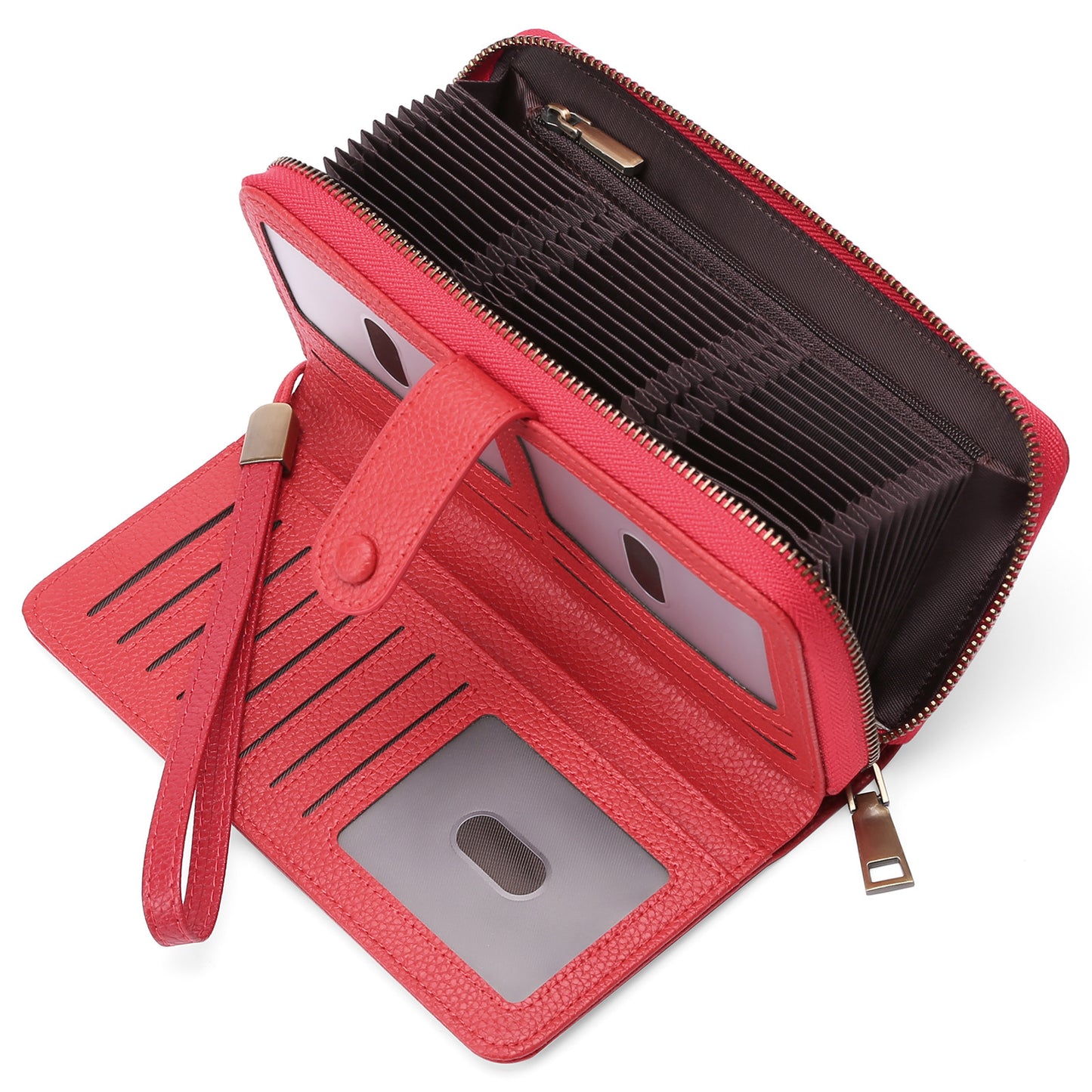 Expanding Card Holder Women’s Long Wallet – PU Leather Passport Bag with Anti-Theft RFID Protection