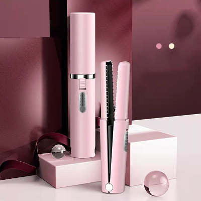 Wireless Charging Portable Hair Straightener – Rechargeable Mini Flat Iron for Travel & Daily Use