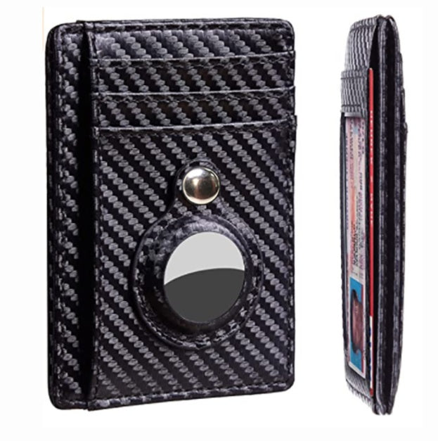 AirTag Wallet for Men – Anti-Theft RFID Slim Leather Card Holder with Money Clip & Apple AirTag Pocket