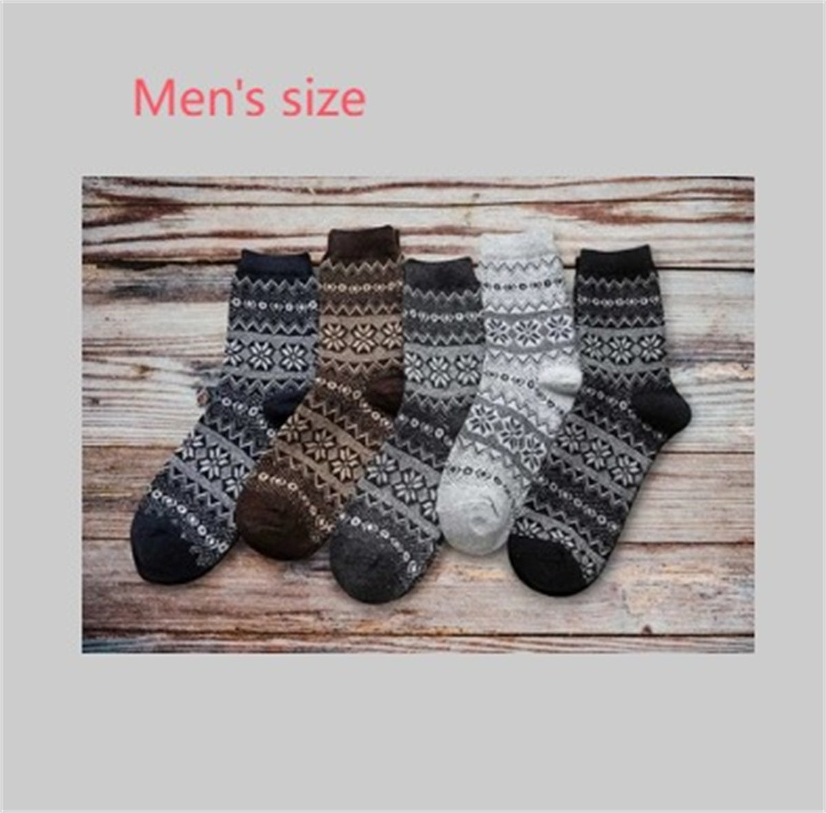 Winter Warm Stripe Wool Socks – 5 Pairs Thick Casual Business Socks for Men