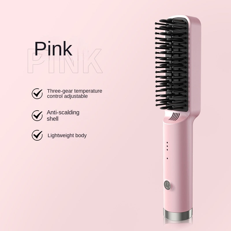 Straight Hair Comb – Electric Hot Comb 2-in-1 Straightener & Curler with 3-Speed Temperature Control