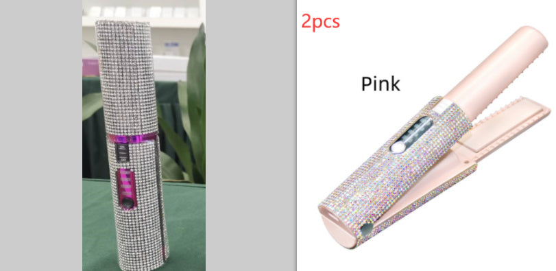 2-in-1 Electric USB Hair Straightening Brush – Wireless Ceramic Comb & Hair Curler
