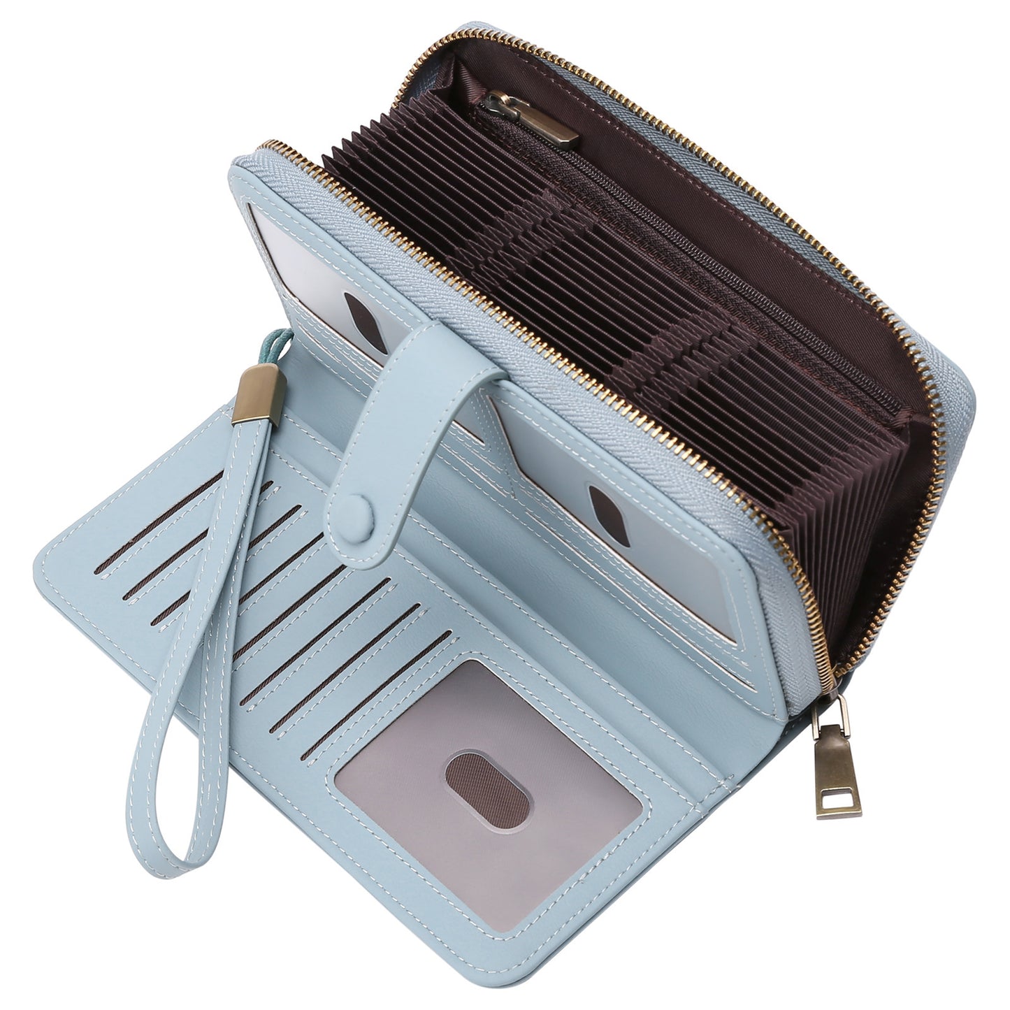 Expanding Card Holder Women’s Long Wallet – PU Leather Passport Bag with Anti-Theft RFID Protection