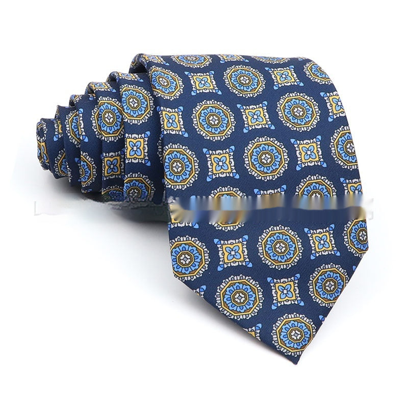 Business Polyester Men’s Printed Tie – Formal Workplace Necktie for Office & Events