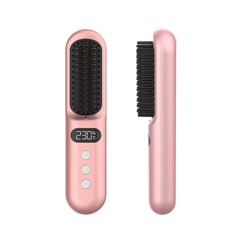 Portable Anion Straight Comb – Wireless Negative Ion Hair Straightener Brush for Students & Office Workers