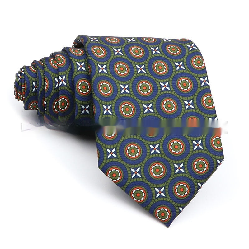 Business Polyester Men’s Printed Tie – Formal Workplace Necktie for Office & Events