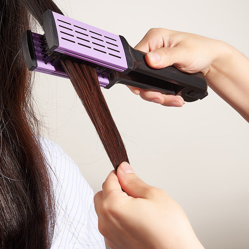 Pull Straight Hair Clip Plate | V-Shape Comb Mane Straightener & Curler