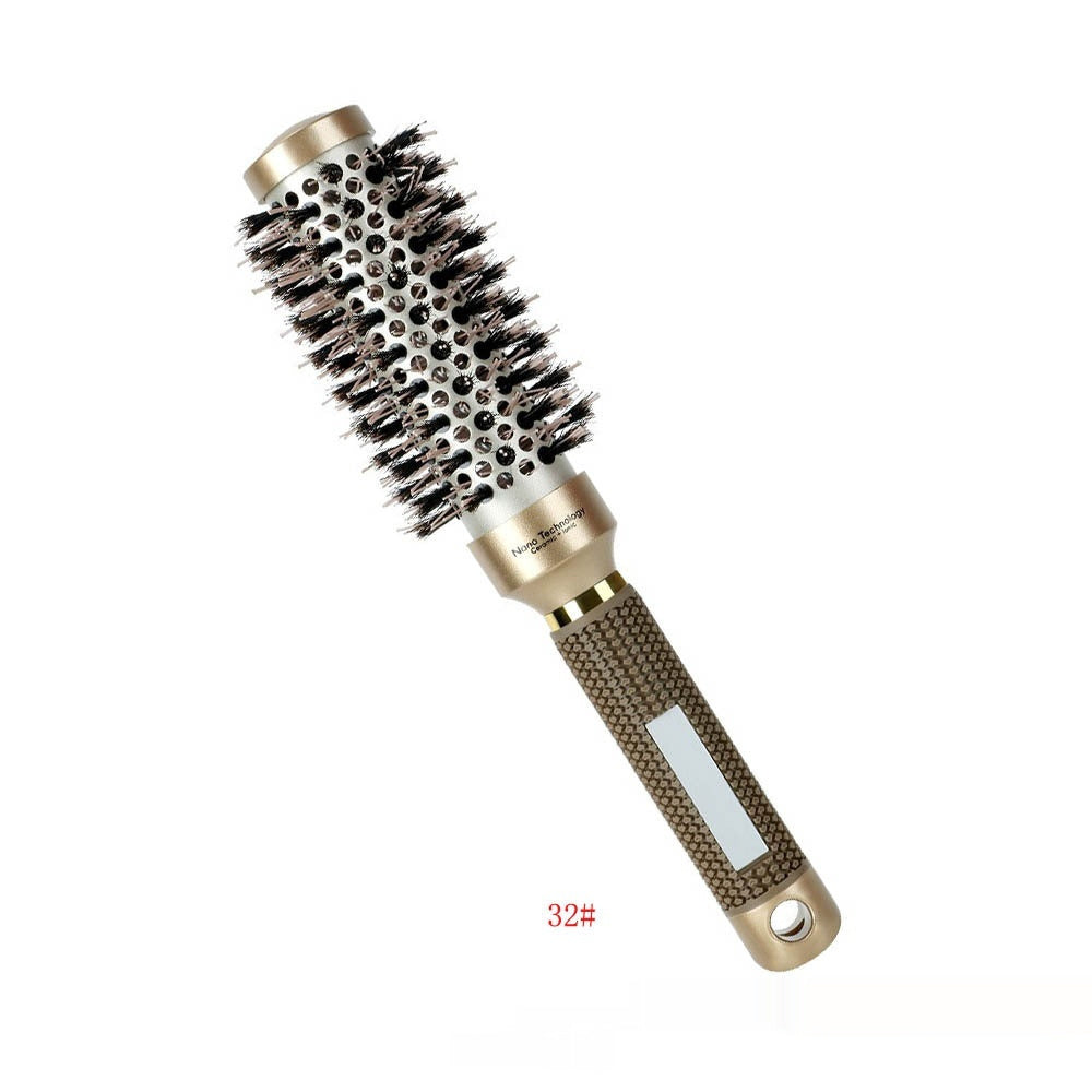 Ceramic Aluminum Tube Hair Comb – Temperature-Resistant Big Wave Styling Brush for Women