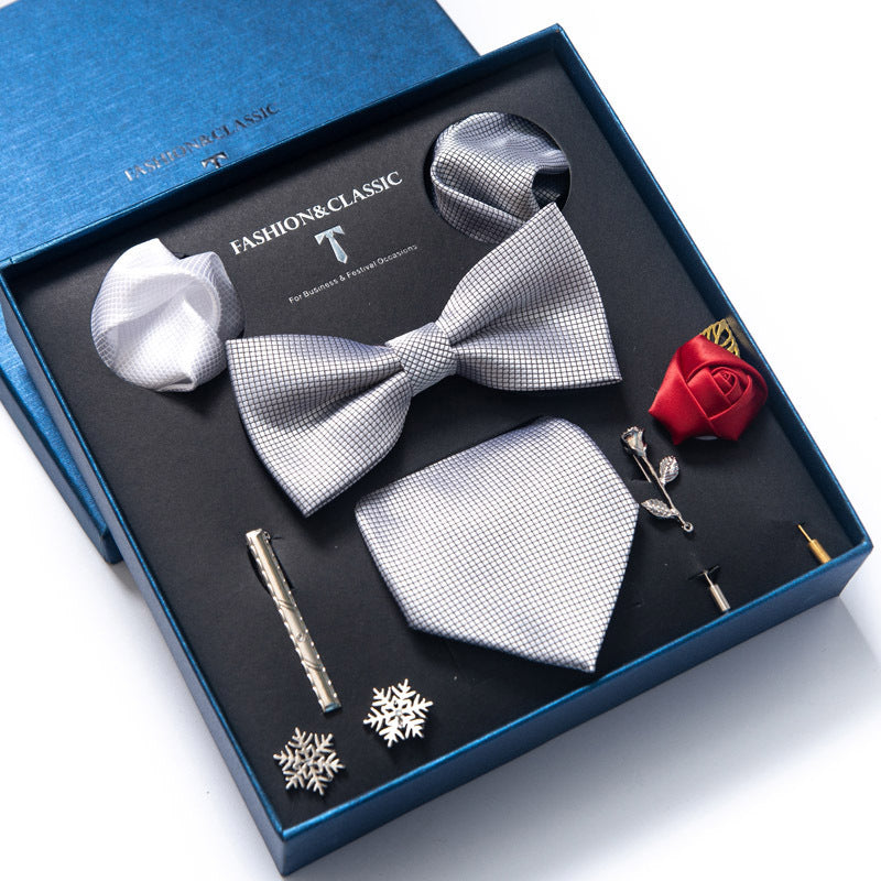 Men’s 8-Piece Bow Tie Set – Formal Jacquard Neckwear for Business, Party & Wedding