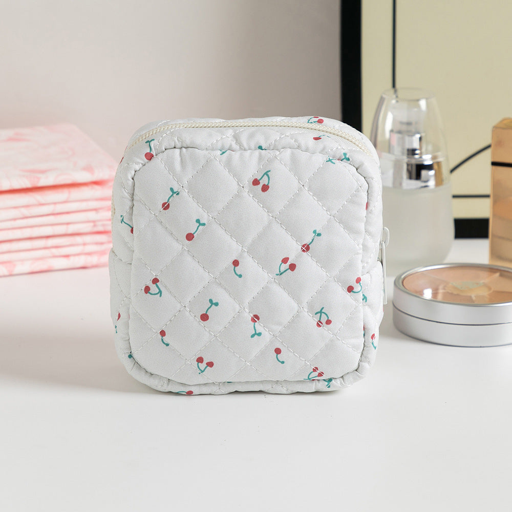 Cute Change Women’s Key Storage Bag – Small Floral Polyester Wallet for Keys & Coins