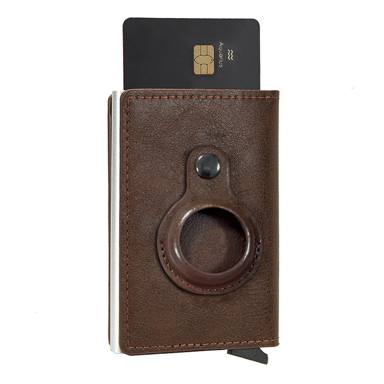 Multifunctional Airtag Wallet – Men’s Short PU Leather Card Holder with RFID & Zipper Pocket