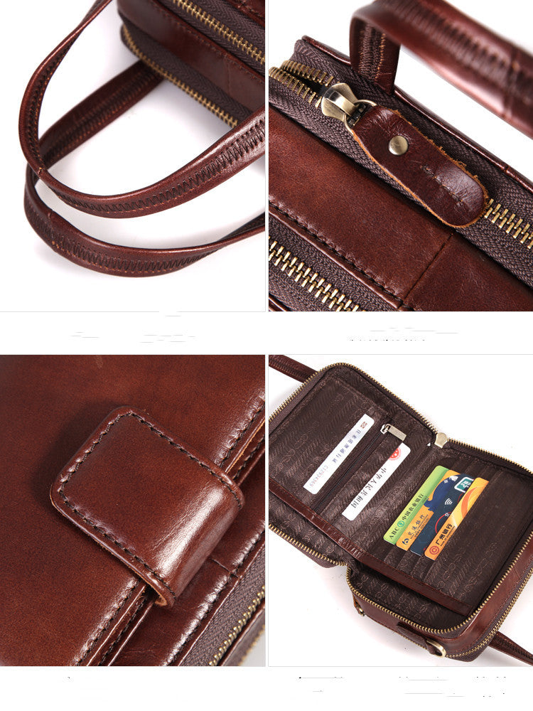 Leather Women’s Mini Messenger Bag – Genuine Cowhide Crossbody Shoulder Purse