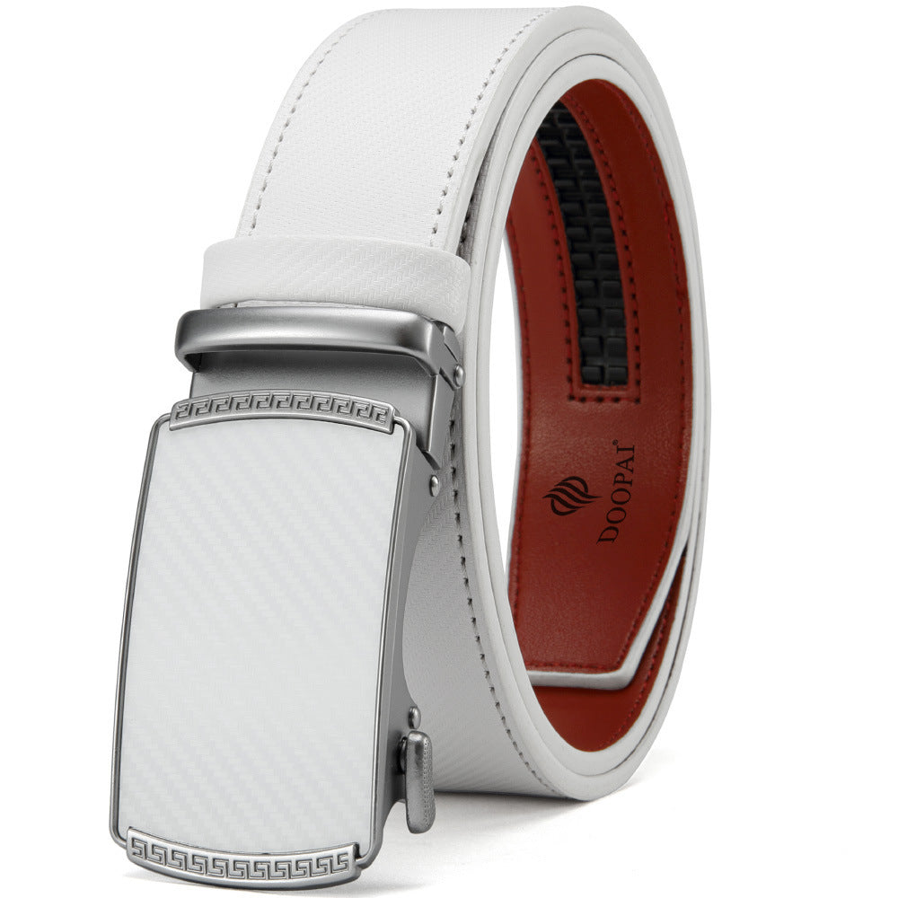 Men’s Genuine Leather Belt – Automatic Alloy Buckle Business & Casual