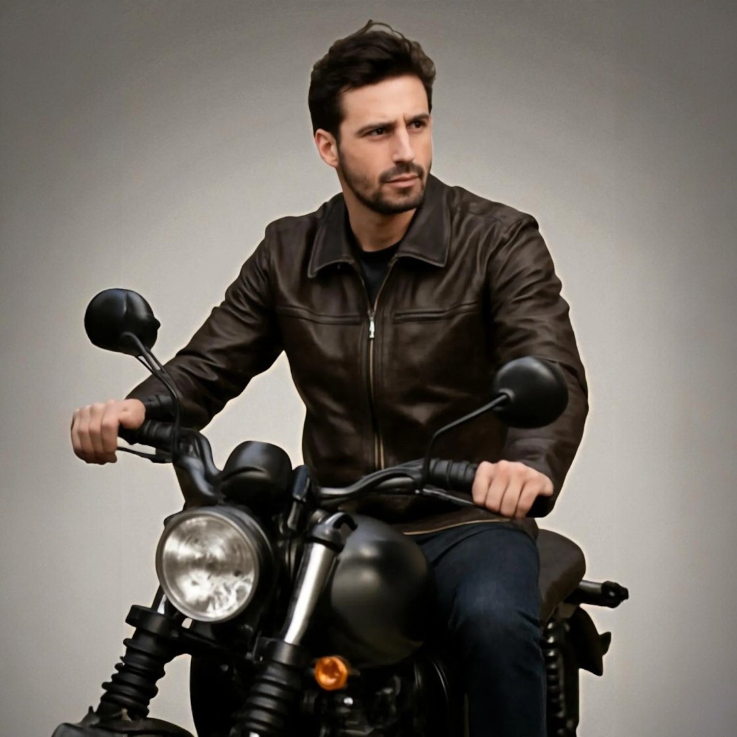 Men's Dark Brown Cowhide Leather Jacket – Handmade in Pakistan, Genuine Biker Style Outerwear, Durable & Stylish Motorcycle Jacket