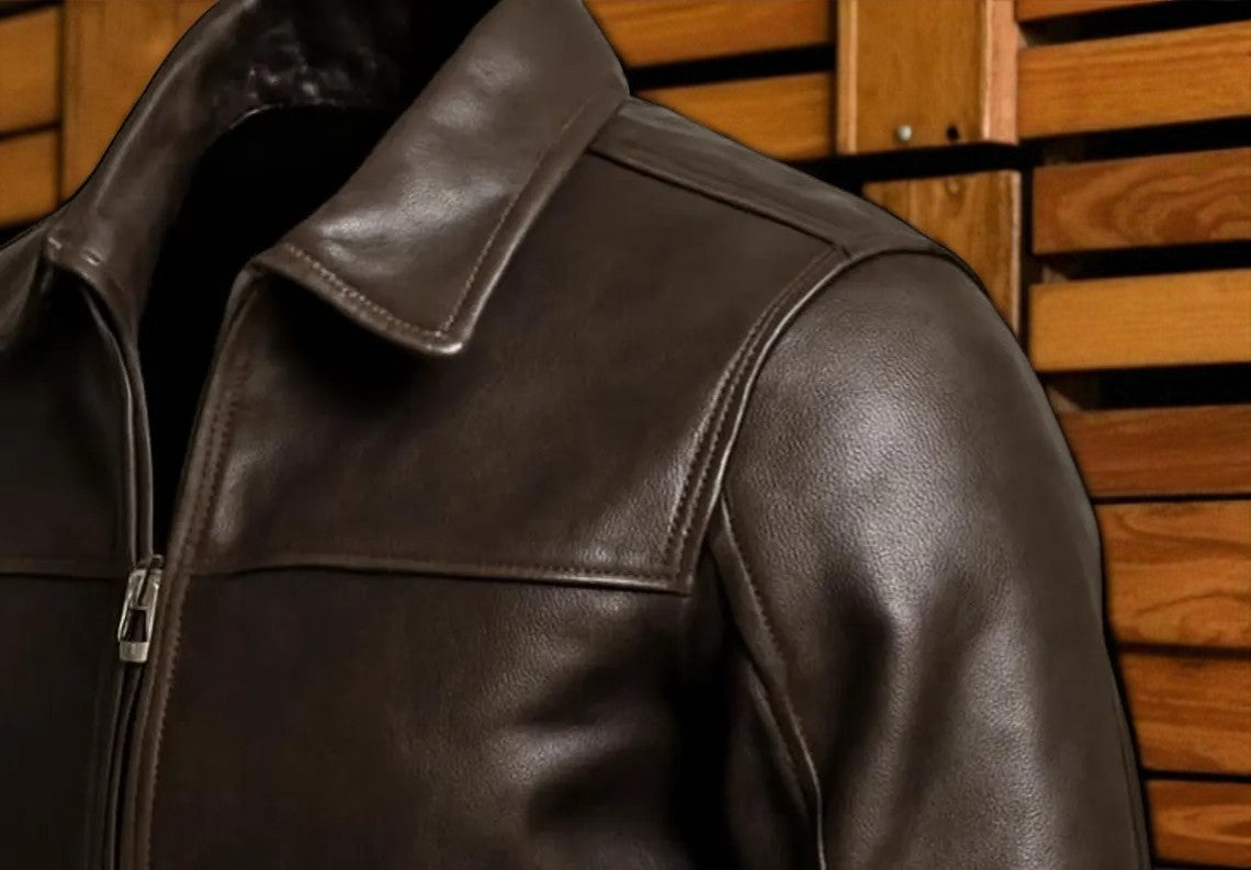 Men's Dark Brown Cowhide Leather Jacket – Handmade in Pakistan, Genuine Biker Style Outerwear, Durable & Stylish Motorcycle Jacket