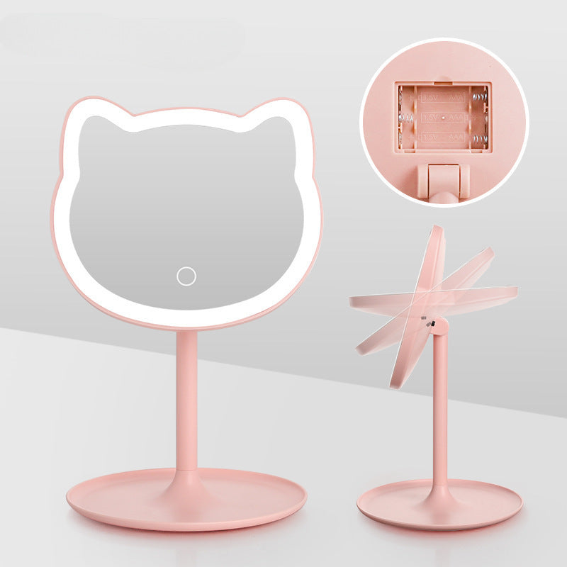 Rechargeable LED Makeup Beauty Mirror – Portable Fill Light Cosmetic Mirror for Bedroom & Students