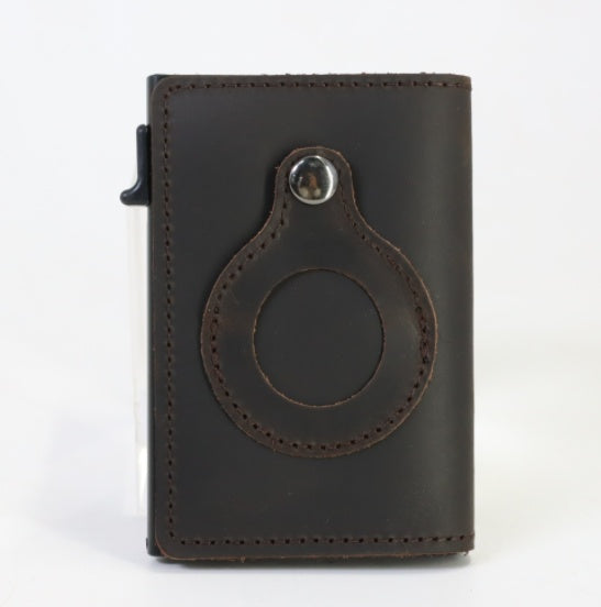 AirTag Wallet for Men – Anti-Theft RFID Slim Leather Card Holder with Money Clip & Apple AirTag Pocket