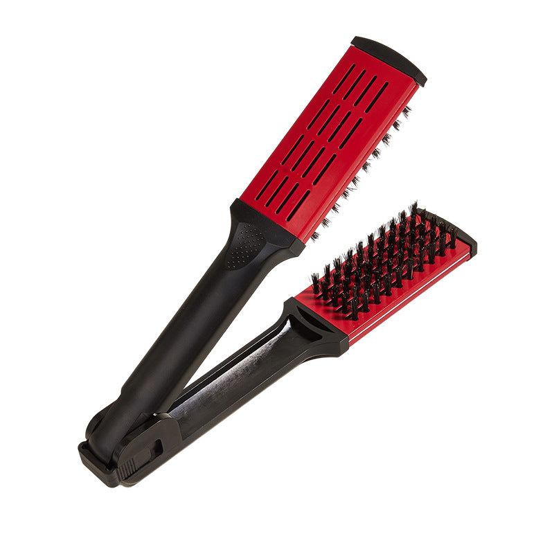 Pull Straight Hair Clip Plate | V-Shape Comb Mane Straightener & Curler
