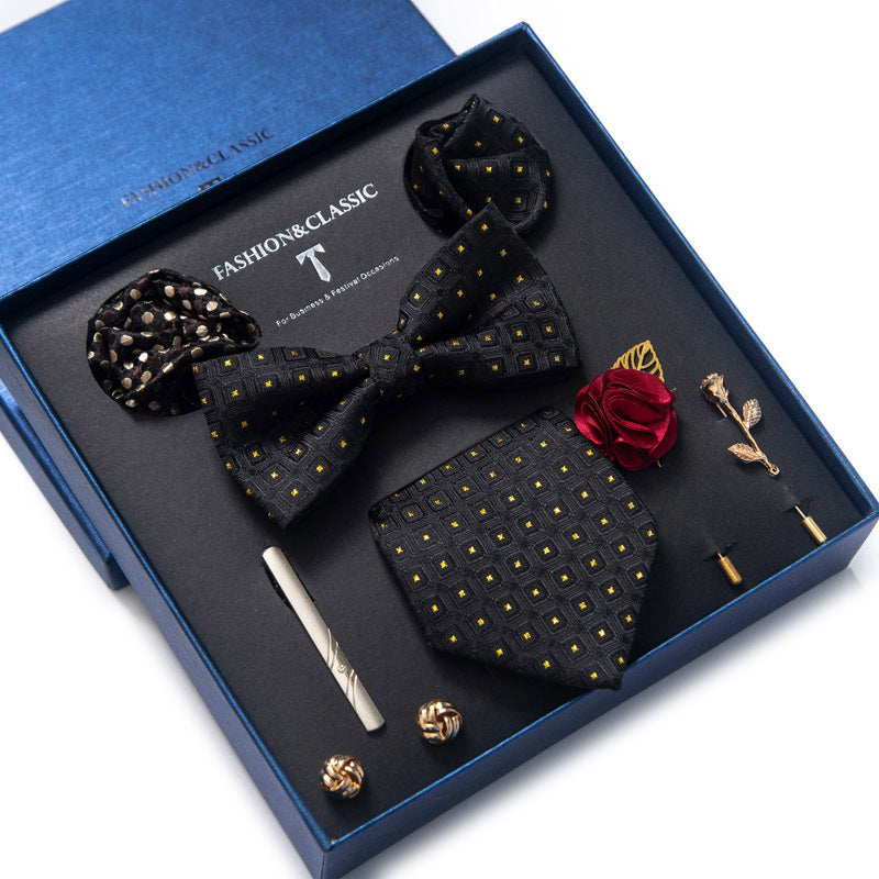 Men’s 8-Piece Bow Tie Set – Formal Jacquard Neckwear for Business, Party & Wedding